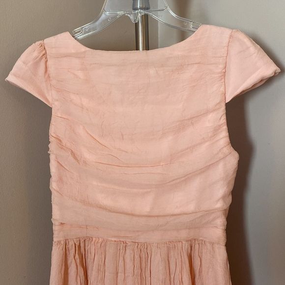 J. Crew Light Pink Misty Rose Mirabelle Crinkled Silk Chiffon Grecian Dress 6 - Picture 6 of 10